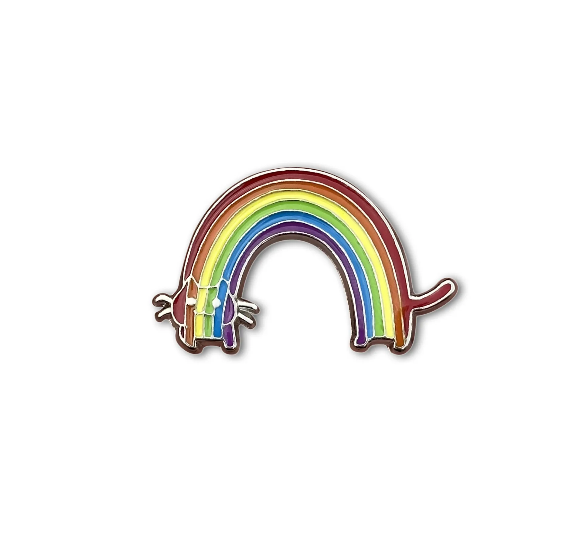 Pin de Metal Gatinho Arco-íris