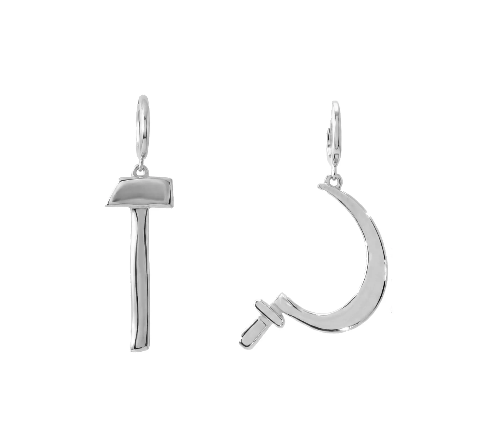 Brinco Martelo e Foice Prateado